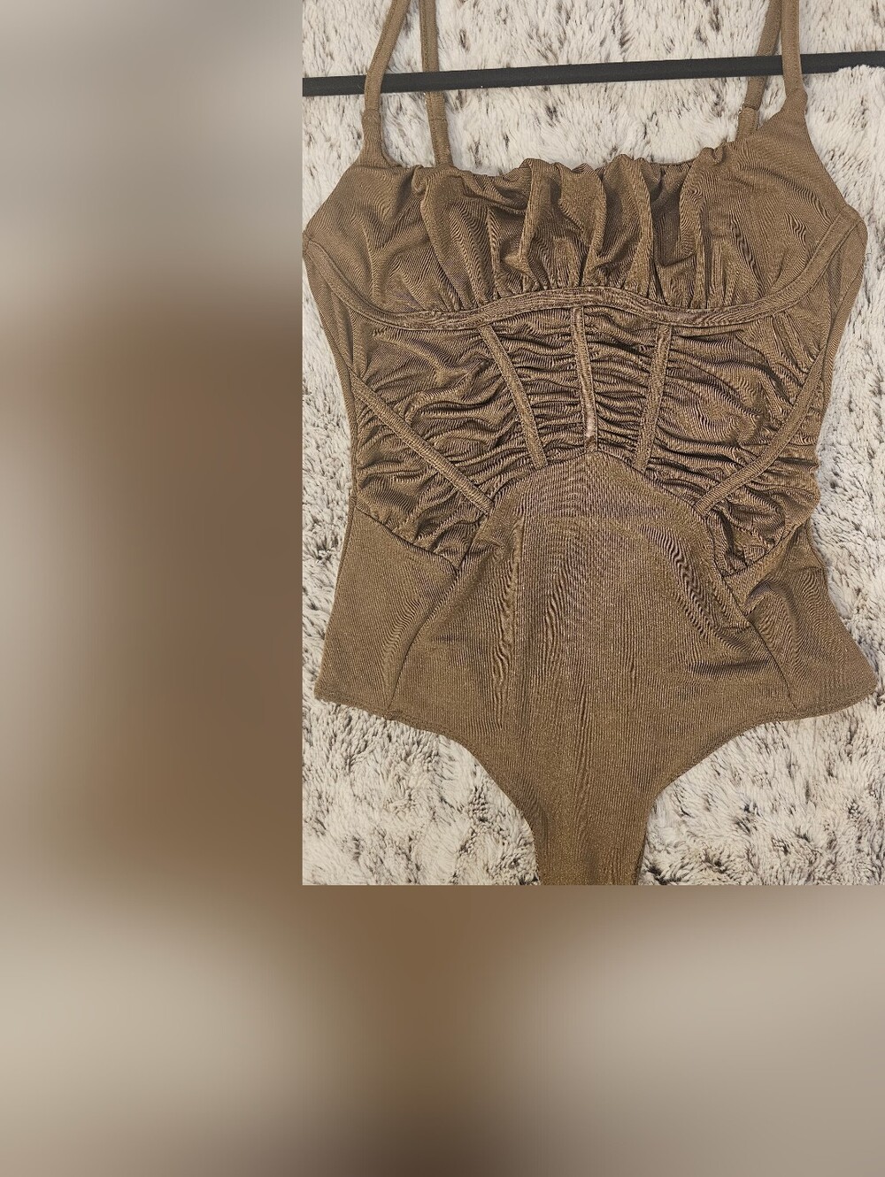 Forever 21 Brown Ruched Bodysuit